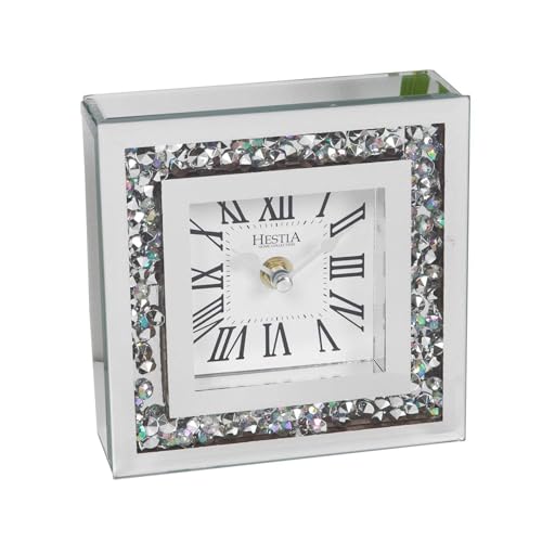 Widdop Hestia Crystal Border Mantel Clock 15cm