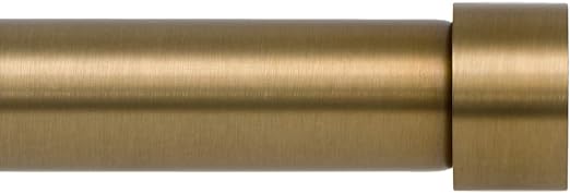 Ivilon Drapery Window Curtain Rod - End Cap Style Design 1 Inch Pole. 48 to 86 Inch Color Warm Gold