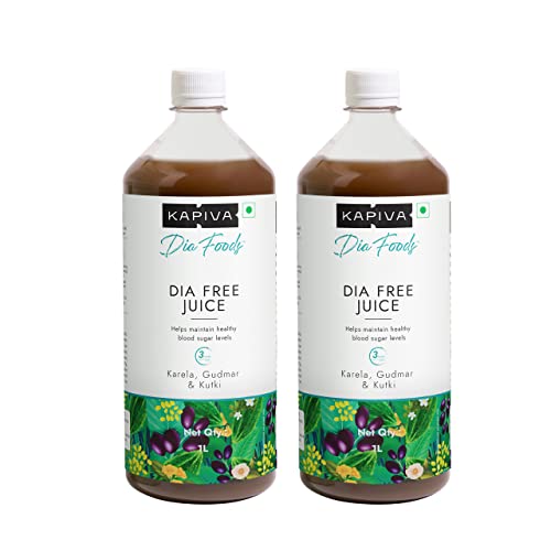 Kapiva Dia Free Juice -(2L) | For Holistic Diabetes Care | Amla, Karela, Jamun, Guduchi & 7 More – Super Saver Pack of 2