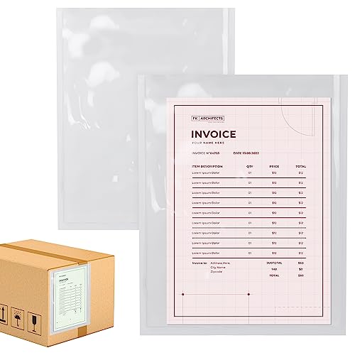 Abc Packing List Enclosed Envelopes 9.5 X 12 Inch. 100 Pack Clear 2 Mil Polyethylene Packing Slip Envelope Pouches. Self-Adhesive Packing List Envelopes. Red Panel Packing List Invoice Enclosed Slips #TOP18