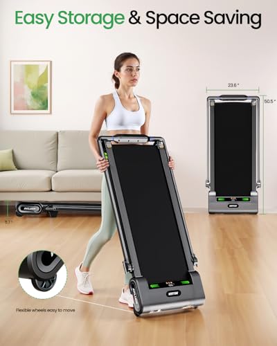Image of Akluer 13% 6-Level Walking Pad with Auto Incline - Treadmill with Auto Incline and Remote Control, 330Lbs Capacity Portable Under Desk Treadmill for Home Office, LED Display