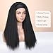WIGNEE Kinky Straight Headband Wig for Women, 22 Inches, Yaki Straight Wigs with Black Headband, Synthetic Hair, Easy to Style, No Lace Front, No Glue