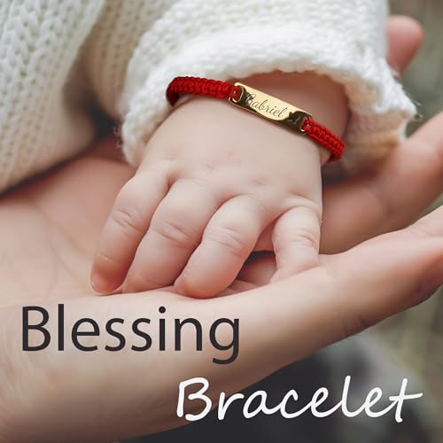 Personalized Baby Bracelet, 18K Gold Plated Custom Name Bracelet, Braided Cord Baby Bracelet Adjustable for Baby Girls and Boys as Birthday Gift Baptism Gift3