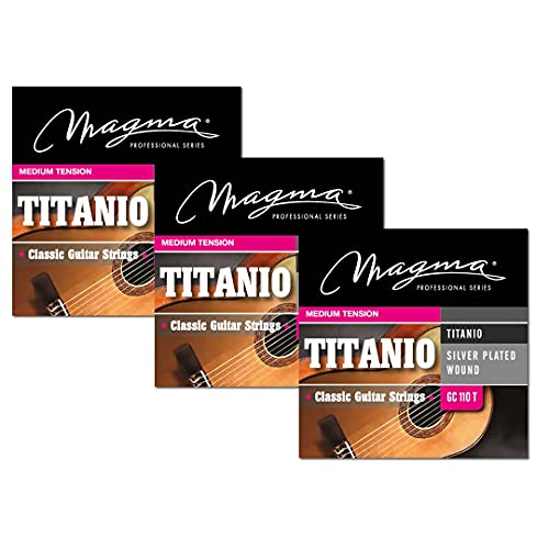Magma Classical Guitar Strings Normal Tension Titanium Nylon - Silver Plated Copper (Gc110T) (3 Sets) #TOP23