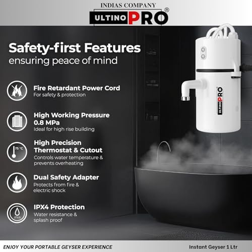 Image of 𝐈𝐍𝐃𝐈𝐀𝐒 𝐎𝐑𝐈𝐆𝐈𝐍𝐀𝐋 𝐖𝐢𝐭𝐡 𝐀𝐮𝐭𝐨 𝐂𝐮𝐭-𝐎𝐟𝐟, Portable Geyser /Instant Geyser, 1.5 liter [𝟐𝟎 𝐘𝐄𝐀𝐑 𝐒𝐄𝐑𝐕𝐈𝐂𝐄 𝐖𝐀𝐑𝐑𝐀𝐍𝐓𝐘] (WHITE)