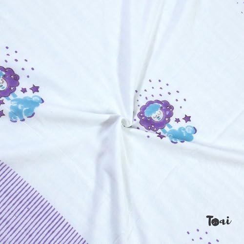 Image of TOAIArt Premium Jaipuri Dohar | AC Blanket Summer Quilt | Hand Block Printed | 3 Layers | Reversible | 150GSM 100% Mulmul Cotton | 100% Cotton Flannel Filling | Single 60 inch X 90 inch |Sleepy Sheep