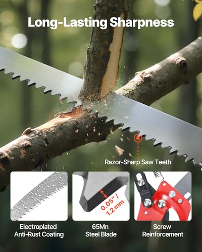 VEVOR Manual Pole Saw, 3.87-27 ft Extendable