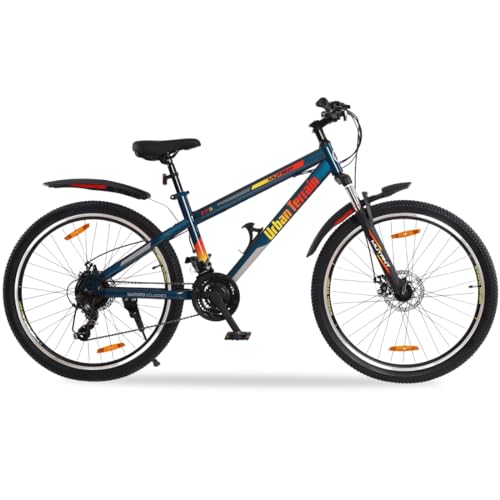 Image of Urban Terrain Mutant 27.5 inch Cycle /Bicycle Steel MTB (21 Speed) Gear Bicycle for Men /Boys with Front Suspension & Dual Disc Brake Mountain Bike | Ideal for 15+ Years, Frame Size : 17 inch (Blue)