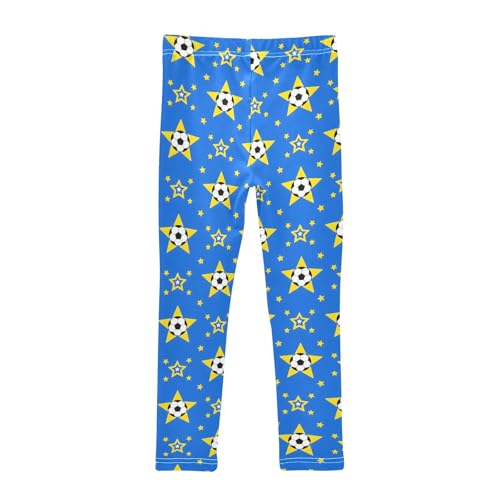 Soccer Star Blue Girls Leggings Athletic Pants Tights Stretch Bottom2