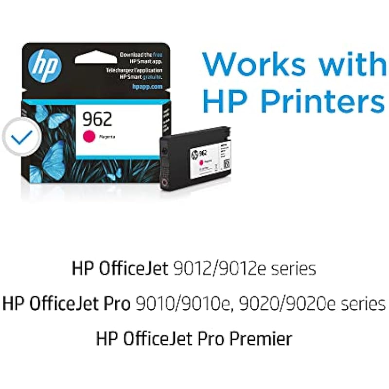 HP 962 Magenta Ink Cartridge | Works with HP OfficeJet 9010 Series, HP OfficeJet Pro 9010, 9020 Series | Eligible for Instant Ink | 3HZ97AN Magenta 상세이미지 2