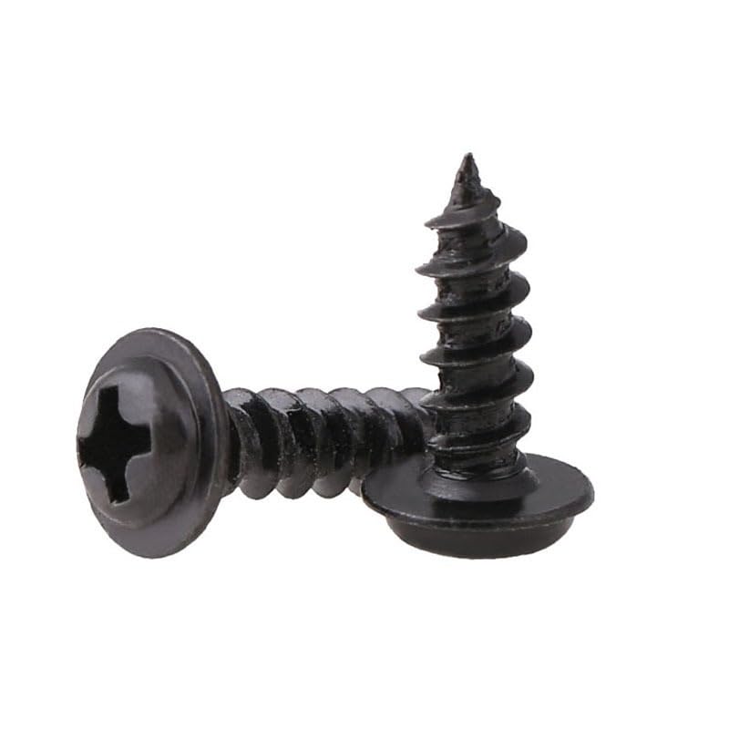 Black Round Head with Pad Self Tapping Small Screw Pan Head with Gasket Tapping Screw M1.4(12mm,M1.7)