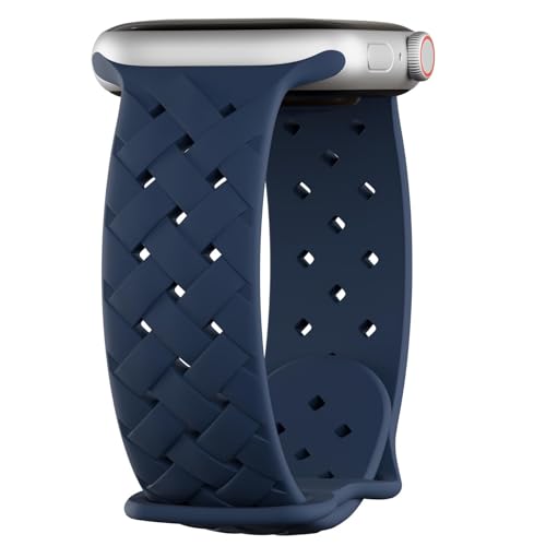 Bracelet anti-irritation Apple Watch silicone tressé souple pour iWatch respirant anti-sueur