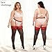 Plus Size Thigh High Stockings for Women, Semi Sheer Stay Up Thigh Highs Suspender Garter Belt Lingerie Pantyhose Tights (Red Black)