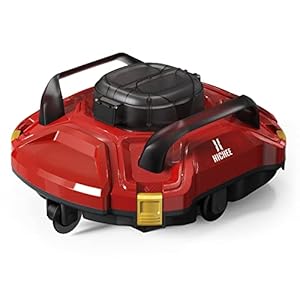 HICHEE Cordless Robotic Pool Vacuum, Automatic Pool Cleaner Lasts Over 100 Minutes, Self-Parking, LED Indicator, Intelligent Navigation for Above and In-Ground Flat Pools Up to 900 Sq.Foot, Red