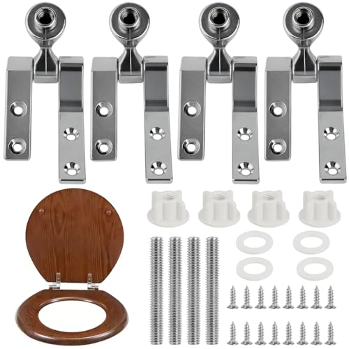 Universal Toilet Seat Hinges Replacement Parts with Bolts, Screws, Nuts and Screwdriver for...