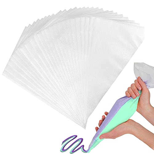Niñas, Kitchen Bolsas de Glaseado de Pasteleria para Cocinar Pasteles, Galletas Y Postres (Transparente, 100Pz 23 * 33cm)