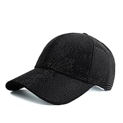 Black Rhinestone Black Cap