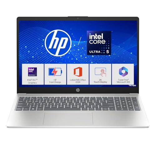 HP 15, Intel Core Ultra 5 125H (24GB DDR5, 1TB SSD), Micro-Edge, Anti-Glare, FHD, 15''/39.6cm, Win11, M365* Office24, Silver, 1.65kg, FD1458TU, FHD Camera, Backlit, Touch Laptop