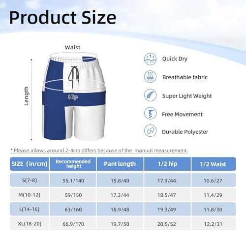 Finnish Flag Youth Beach Pants, Soft and Breathable, with Drawstring Waist, Suitable for Sports and Leisure. 5