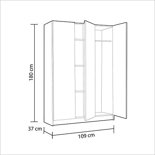 Dmora Armadio Multiuso Ante battenti e Tre Ripiani...