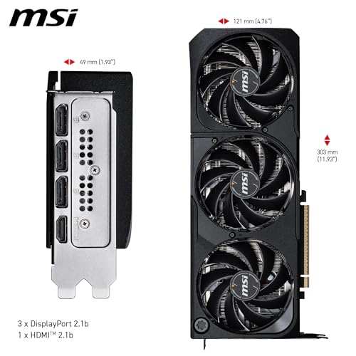 Image of MSI GeForce RTX 5080 16G Shadow 3X OC Graphic Card - NVIDIA GeForce RTX 5080 GPU, 16GB GDDR7 256-bit Memory, 30 Gbps, PCI Express Gen 5 Interface, Upto 2640 MHz, TORX Fan 5.0