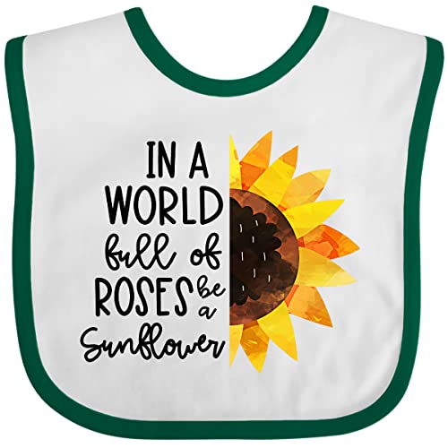 inktastic Summer in a World Full Of Roses Be a Sunflower Baby Bib