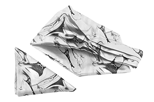 Image of BLACKSMITH Jacquard Microfiber Neckwear Ascot and Matching Pocket Square Set for Men