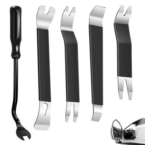 Dulynva 5Pcs Herramientas Coche de Desmontaje Herramientas Desmontar Salpicaderos Herramienta de Extracción de Clips para Automóviles para Desmontar Audio Vehículo Radio Interior Recubrimiento