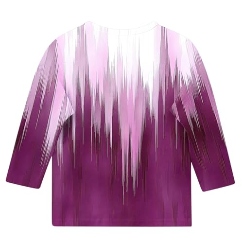 Girls' 3/4 Sleeve Tie Dye Cute T Shirts Loose Crewneck Summer Basic Tees Tops Trendy Casual Blouse for 3-12 Years4