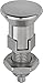 Kipp 03089-004516 Stainless Steel Indexing Plunger, Natural Finish, Pull Knob, D Style, Locking Pin Hardened, Metric, M24 x 2 Thread, 16 mm Length