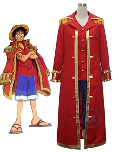 Zenhhrpt Anime One Piece Cosplay Monkey D Luffy Red Cloak Set Cos Disfraz De Fiesta De Halloween...