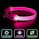Wiederaufladbares LED-Welpenhalsband, YFbrite LED-Katzenhalsband, Bequem Leuchtende Welpenhalsbänder, Verstellbares Reflektierendes Welpen-Gehlichthalsband für Sicherheit (Rosa, XS)