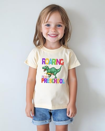 Image of First Day of Preschool Shirt Pre K Shirts for Girls Boys Toddler Kids 1st Day of Kindergarten Gift Cotton Tee 2T-7Y