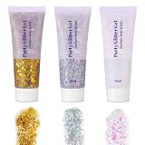 Body Glitter Gel,Glitzer Gesicht Make-up Set,Gold/Silber/Meerjungfrau