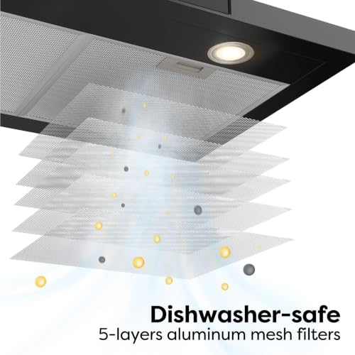 Image of 30 inch Range Hood with Voice Control, Wall Mount Range Hood Compatible with Alexa /Google Home /Smart Life Assistant, Stove Vent Hood for Kitchen with 3 Speed Exhaust Fan, AWB75206W