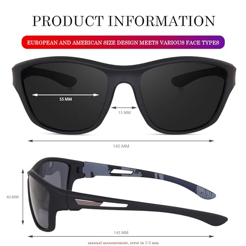 Image of CREEK UV Protected Polarization Sports Sunglasses for Men Driving Cycling Fishing Cricket Sunglasses