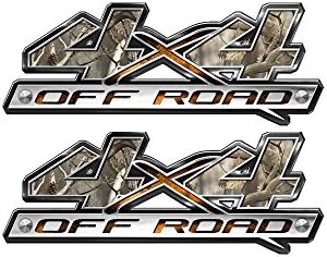 Speed Demon Hot Rod Shop 4x4 Off Road Decal ~ Traditional Camouflage 4WD (Set of 2) Truck Stickers BLO4
