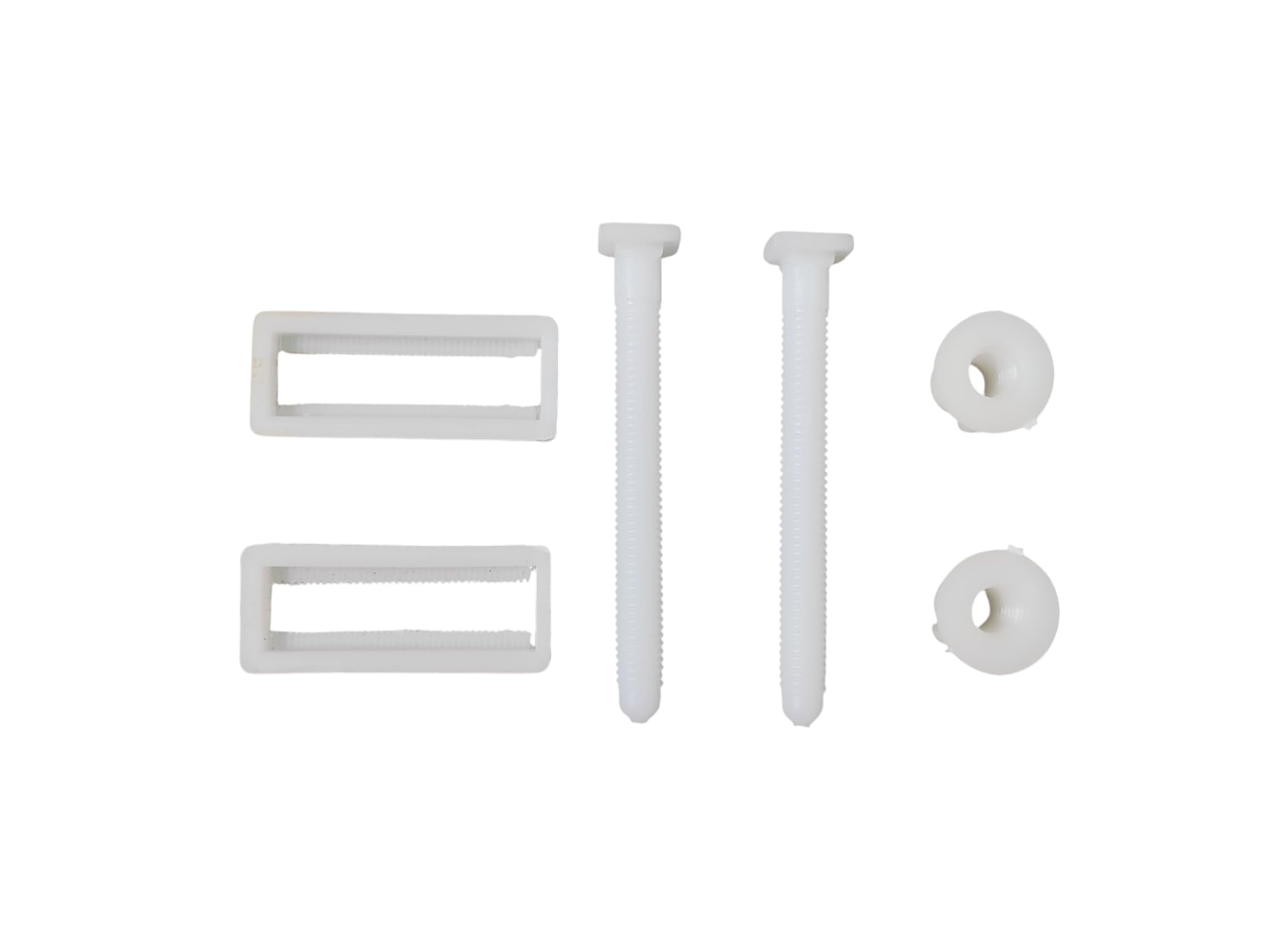 PVC Screw Hinges Set for Wall Hung | Durable Bathroom Hardware Fittings Accessories | Plastic One Piece Toilet Seat Cover Fixing Hinges with Nuts and Washers for Washroom (White, 42MM x 23MM)-image-27
