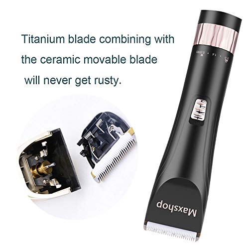 Maxshop Professional Hair Clippers For Men And Babies Quiet Clippers Cordless Haircut Kit With Charging Dock, 8 Comb Guides, 2 Scissors,1 Hair Comb Self Hair Cutting System (Black) #TOP2