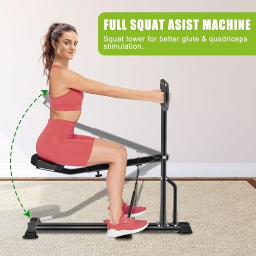 Image of Kipika Squat Machine - Home Gym Workout Equipment for Total-Body Fitness - Low Impact Glute Leg Cardio Trainer with Ergonomic Multi-Grip Handle - 7 Position Seat Adjustment Durable Steel Construction