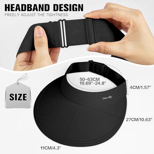 Image of YANIKY Sun Visor Hat for Women,UPF50+ Seamless Sun Hats Men Women Lightweight Sports Cap Stretchy Ponytail Hat for Outdoor
