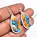 Natural Orange Spiny Oyster Turquoise Gemstone 925 Sterling Silver Handmade Drop Dangle Earrings Jewelry for Women Gift for Her