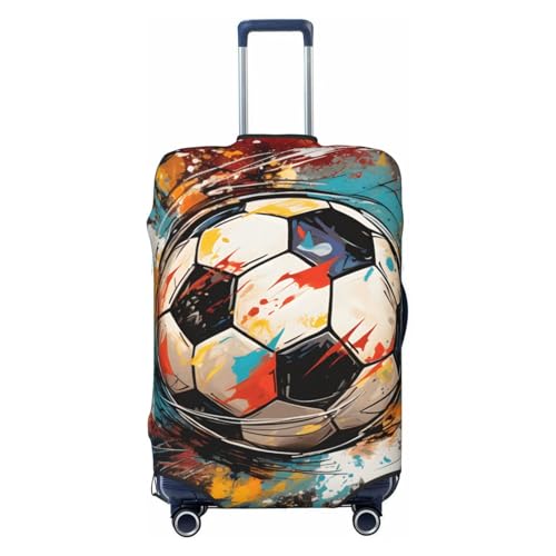 Funda protectora de equipaje de fútbol en acuarela, funda elástica para equipaje, antiarañazos, a prueba de polvo, se adapta a 22-24 pulgadas, multicolor, S