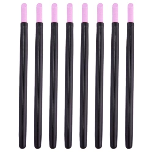 DONFAMDS Lápiz de Uñas Portátil 8 Piezas Negro, Herramienta Multifunción para Manicura, Lima y Pulidor de Uñas de Plástico Duradero, Adecuado para Eliminar Cutículas y Piel Muerta