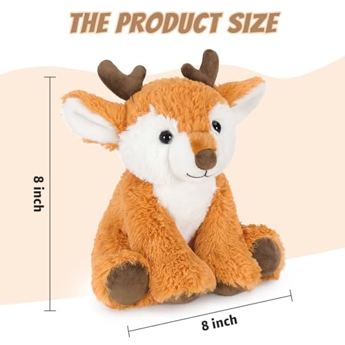 Image of Ditucu Deer Stuffed Animal 8 inch Cute Realistic Fawn Plush Toys Ultra Soft Plushies Gifts for Kids