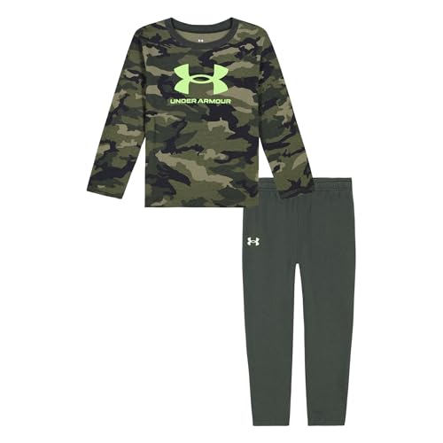 Image of Under Armour Boys' 2-Piece Long Sleeve T-Shirt and Fleece Pants Set, Outdoor Collection