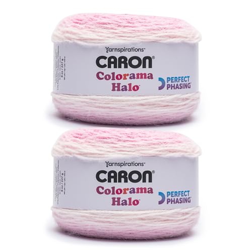 Image of Caron Colorama Halo Cake Caron Orchid Frost Yarn - 2 Pack of 8oz /226.79g - 71% Acrylic,18% Nylon,11% Polyester - #5 Bulky - 60 Yards for Knitting, Crocheting & Crafts