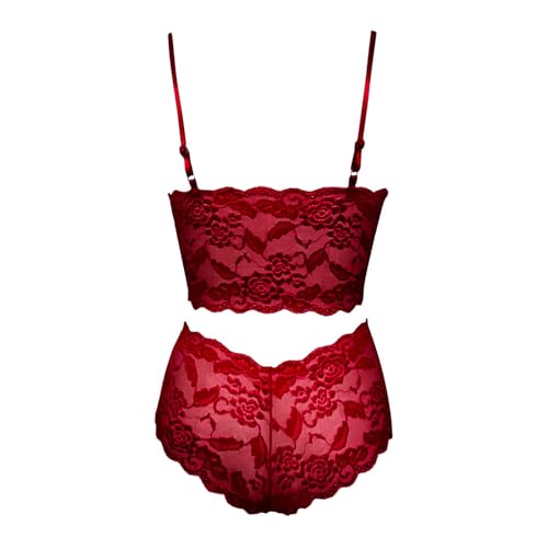 Lingerie sexy pour femme pour vos soirées romantiques en ensemble dentelle rouge