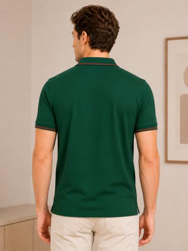 Image of Lux Cozi Men's T-Shirt with Chest Pocket | Polo T-Shirt for Man | Plain Casual Stylish | Half Sleeve| Cotton Blend Collar Polo T-Shirts for Men