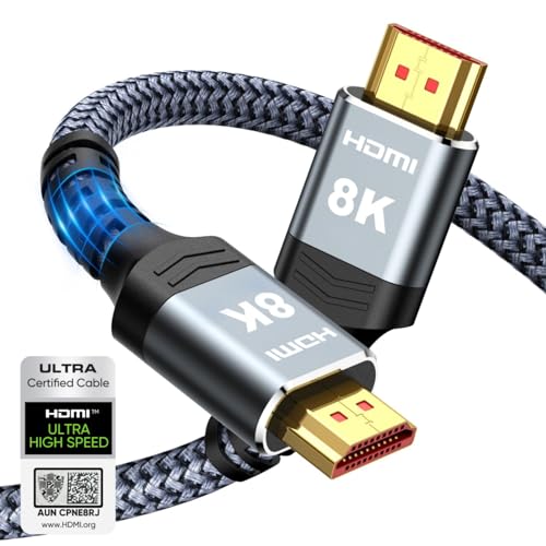 Image of MAKABEE 8K 10K 4K HDMI Cable 48Gbps 6.6FT /2M, Certified Ultra High Speed HDMI Cable Braided Cord-4K@120Hz 8K@60Hz, DTS:X, HDCP 2.2 & 2.3, HDR 10 Compatible with Roku TV /PS5 /HDTV /Blu-ray